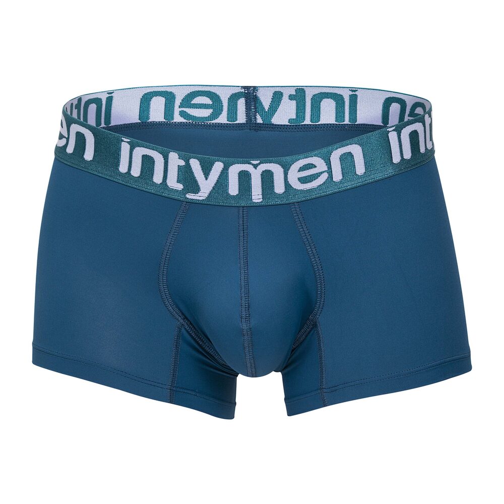 Teal Intymen boxer briefs with green waistband.