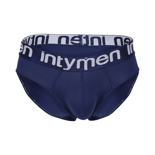 Front view – navy blue brief with a black Intymen waistband, offering a bold and sleek design ideal for everyday wear.