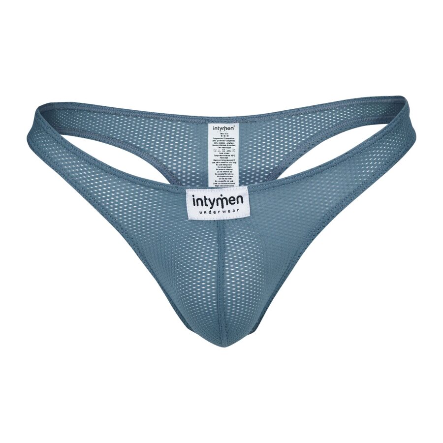 Light blue mesh thong.