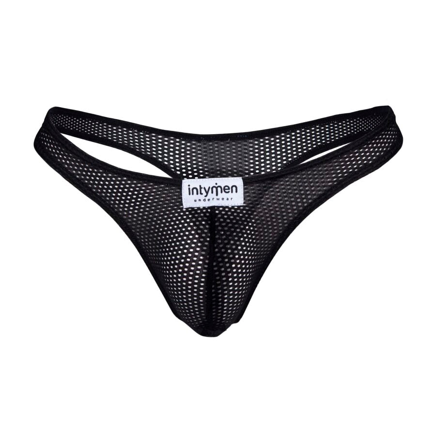 Black mesh thong for men