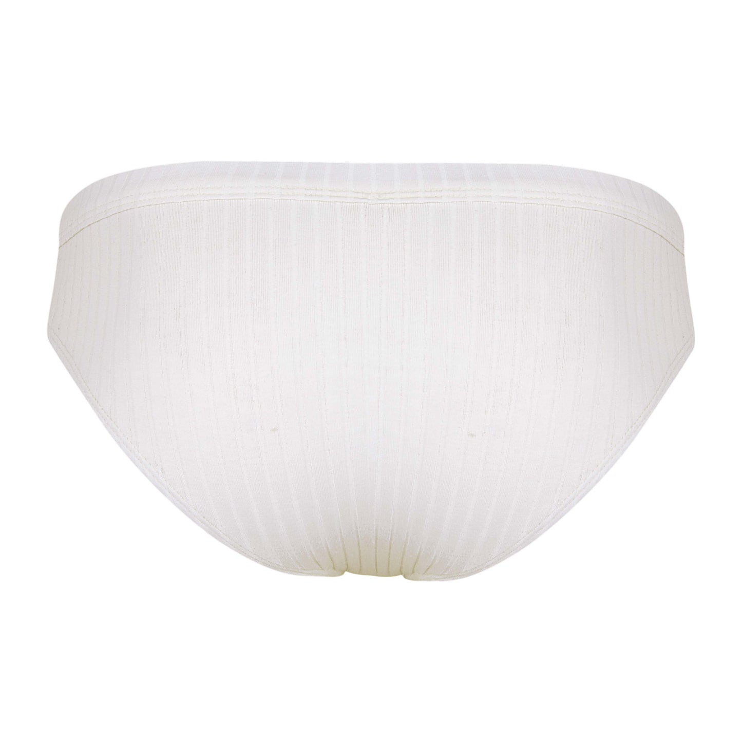 White ribbed thong-style underwear, back view.