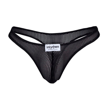 Black mesh thong for men