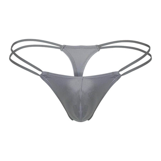 Men’s gray thong with double side straps.